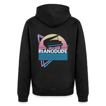 Piano Dude Clavier Piano Rétro - Veste à capuche bio Premium Unisexe - noir - Dos - Nico (187cm)