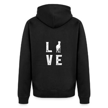 Amour Saluki - Veste à capuche bio Premium Unisexe - noir - Dos - Nico (187cm)