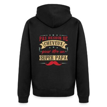 Fête Des Pères | Papa | Père - Veste à capuche bio Premium Unisexe - noir - Dos - Nico (187cm)