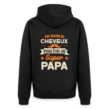 Cadeaux De La Fête Des Pères - Veste à capuche bio Premium Unisexe - noir - Dos - Nico (187cm)