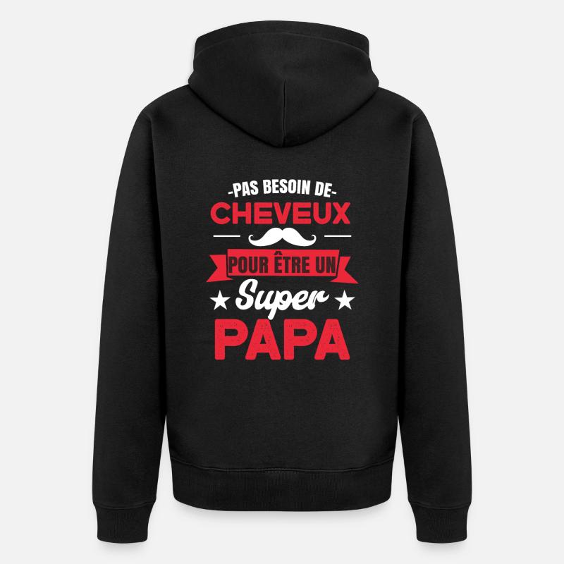 Idée Cadeau Père - Veste à capuche bio Premium Unisexe - noir