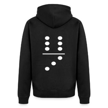 Domino Game Tile 6-3 - Lustiges Gruppenkostüm - Unisex Premium Bio Zip Hoodie - Schwarz - Hinten - Nico (187cm)