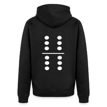 Domino Game Tile 6-6 - Drôle de costume de groupe - Veste à capuche bio Premium Unisexe - noir - Dos - Nico (187cm)
