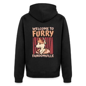 Furry Fandom Fursuits Fanbase - Veste à capuche bio Premium Unisexe - noir - Dos - Nico (187cm)