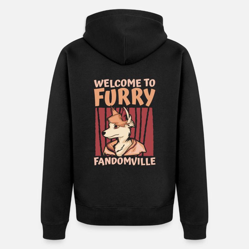 Furry Fandom Fursuits Fanbase - Veste à capuche bio Premium Unisexe - noir