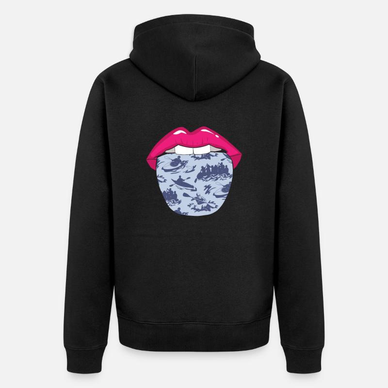 Langue de rafting - Veste à capuche bio Premium Unisexe - noir