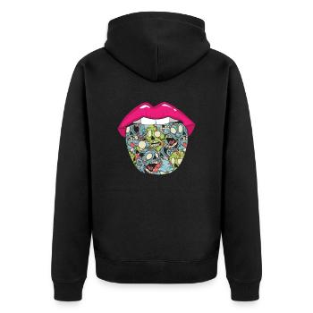 Zombie Halloween Langue - Veste à capuche bio Premium Unisexe - noir - Dos - Nico (187cm)