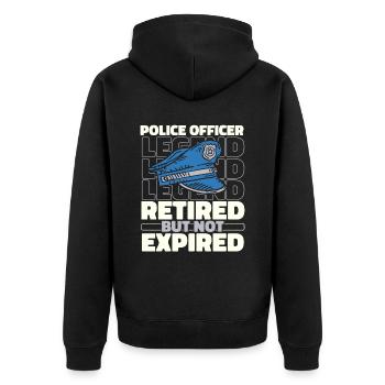 Polizist Polizei Im Ruhestand - Unisex Premium Bio Zip Hoodie - Schwarz - Hinten - Nico (187cm)