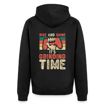 Gamer Gaming Scheinen - Unisex Premium Bio Zip Hoodie - Schwarz - Hinten - Nico (187cm)