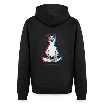 Namaste Llama Mandala Lotus Méditation Lama - Veste à capuche bio Premium Unisexe - noir - Dos - Nico (187cm)
