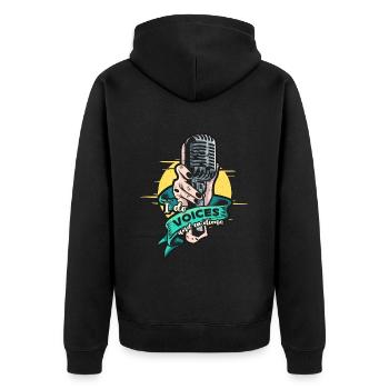 Voice Actor I Do Voices And Emotions Voice Acting - Unisex Premium Bio Zip Hoodie - Schwarz - Hinten - Nico (187cm)