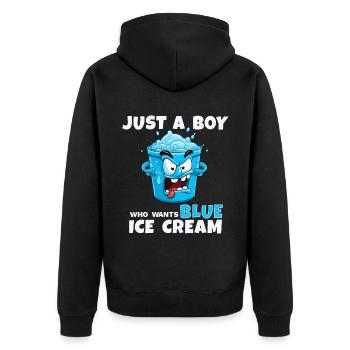 Crème glacée bleue juste un garçon - Veste à capuche bio Premium Unisexe - noir - Dos - Nico (187cm)