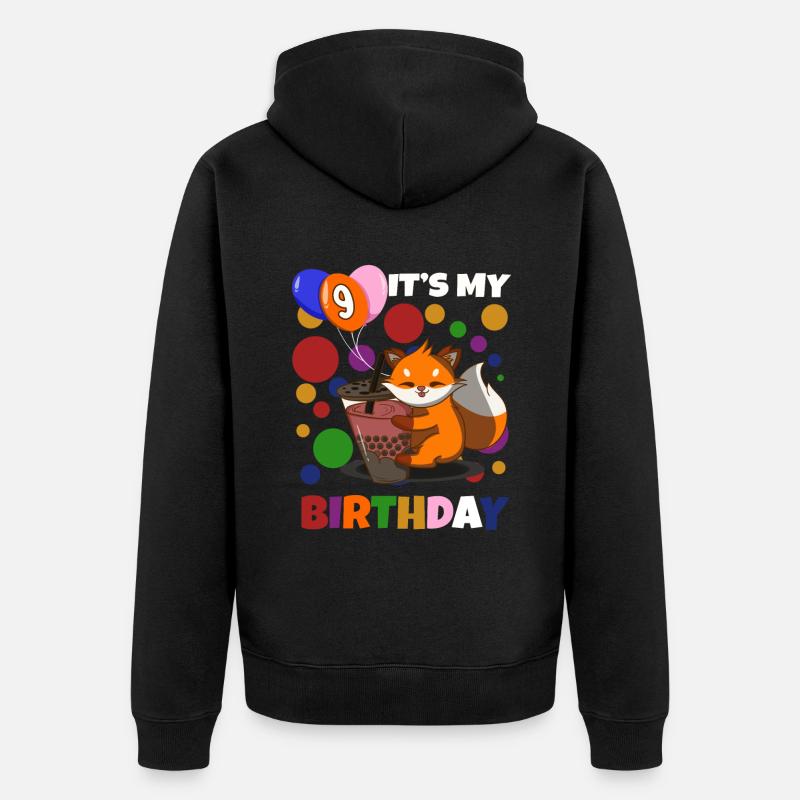 9e anniversaire Fox - Veste à capuche bio Premium Unisexe - noir