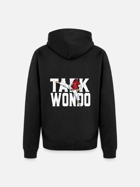 Taekwondo Korean Scriptures - Unisex Premium Organic Zip Hoodie - black