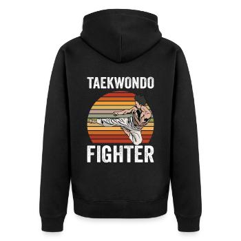Tae Kwon Do - taekwondo - arts martiaux - Veste à capuche bio Premium Unisexe - noir - Dos - Nico (187cm)