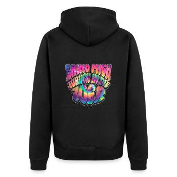 Bring Mich Zurück In Die 70er - Hippie Kostüm 70er - Unisex Premium Bio Zip Hoodie - Schwarz - Hinten - Nico (187cm)
