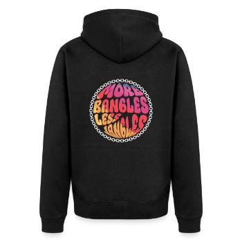 Plus de bracelets, moins de jangles - Costume hippie - Veste à capuche bio Premium Unisexe - noir - Dos - Nico (187cm)