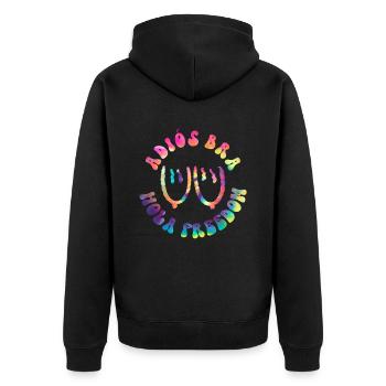 Adiós Bra - Hola Freedom - Teinture Cravate Hippie - Veste à capuche bio Premium Unisexe - noir - Dos - Nico (187cm)