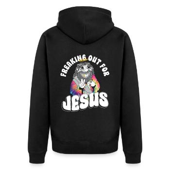 Freaking Out For Jesus - Hippie Costume Tie Dye - Veste à capuche bio Premium Unisexe - noir - Dos - Nico (187cm)
