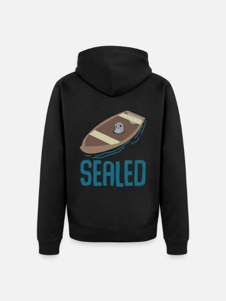 Seal Seal Pun Seal - Unisex Premium Organic Zip Hoodie - black