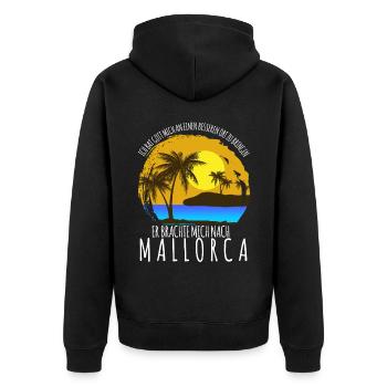 Majorca Party Holidays Palma - Unisex Premium Organic Zip Hoodie - black - Back - Nico (187cm)