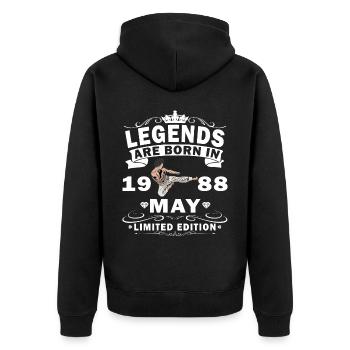 Karate Kämpfer Fighter Geburtstag Mai 1988 MMA - Unisex Premium Bio Zip Hoodie - Schwarz - Hinten - Nico (187cm)