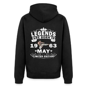 Karate Fighter Fighter Birthday May 1963 - Unisex Premium Organic Zip Hoodie - black - Back - Nico (187cm)