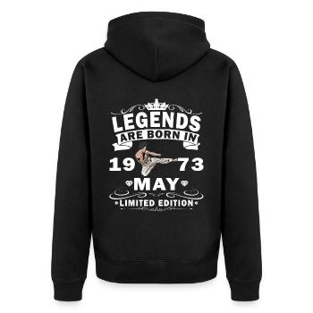 Karate Kämpfer Fighter Geburtstag Mai 1973 MMA - Unisex Premium Bio Zip Hoodie - Schwarz - Hinten - Nico (187cm)