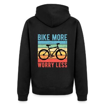 Vélo cycliste Vélo Plus de soucis Moins - Veste à capuche bio Premium Unisexe - noir - Dos - Nico (187cm)