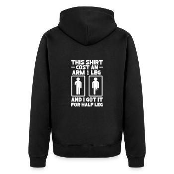 Amputation Amputation Prosthesis Gift - Unisex Premium Organic Zip Hoodie - black - Back - Nico (187cm)