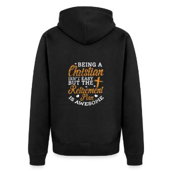 Bible - Unisex Premium Organic Zip Hoodie - black - Back - Nico (187cm)