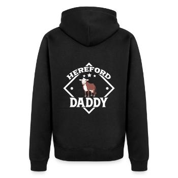Hereford Daddy - Bœuf Hereford - Veste à capuche bio Premium Unisexe - noir - Dos - Nico (187cm)