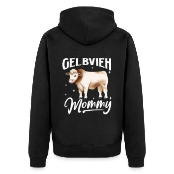 Gelbvieh Mommy - Bœuf Gelbvieh - Veste à capuche bio Premium Unisexe - noir - Dos - Nico (187cm)