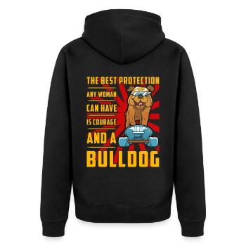 Maman bouledogue - Veste à capuche bio Premium Unisexe - noir - Dos - Nico (187cm)