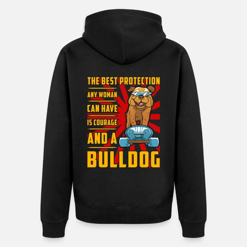 Maman bouledogue - Veste à capuche bio Premium Unisexe - noir