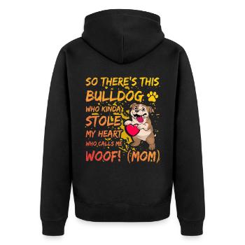 Maman bouledogue anglaise - Veste à capuche bio Premium Unisexe - noir - Dos - Nico (187cm)