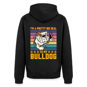 Je suis un gros problème pour mon Bulldog - Veste à capuche bio Premium Unisexe - noir - Dos - Nico (187cm)