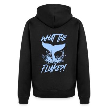 Orca Beobachtung für Buckelwale und Meerwale - Unisex Premium Bio Zip Hoodie - Schwarz - Hinten - Nico (187cm)