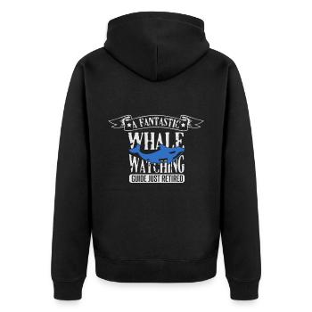 Ozean Meer Wal Zitat für Wal Meeressäugetiere - Unisex Premium Bio Zip Hoodie - Schwarz - Hinten - Nico (187cm)