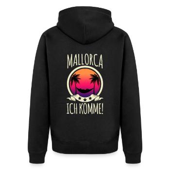 Mallorca Urlaub auf Palma - Unisex Premium Bio Zip Hoodie - Schwarz - Hinten - Nico (187cm)