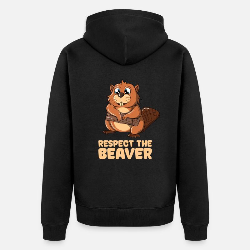 Respectez le castor - Veste à capuche bio Premium Unisexe - noir