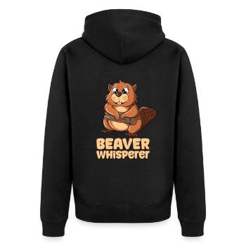 Beaver Whisperer - Veste à capuche bio Premium Unisexe - noir - Dos - Nico (187cm)