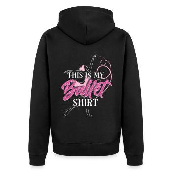 Ballet Dancer Dance Girl Ballerina - Unisex Premium Bio Zip Hoodie - Schwarz - Hinten - Nico (187cm)