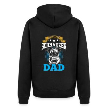 Stolzer Schnauzer Papa Haustier Hund Schnauzers - Unisex Premium Bio Zip Hoodie - Schwarz - Hinten - Nico (187cm)