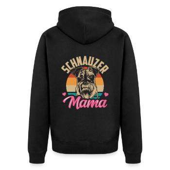 Schnauzer Mama Haustier Hund Schnauzers Sprüche - Unisex Premium Bio Zip Hoodie - Schwarz - Hinten - Nico (187cm)