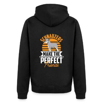 Schnauzers Make The Perfect Friends Schnauzer - Unisex Premium Bio Zip Hoodie - Schwarz - Hinten - Nico (187cm)