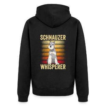 Schnauzer Whispering Dog Schnauzers Pet - Unisex Premium Organic Zip Hoodie - black - Back - Nico (187cm)