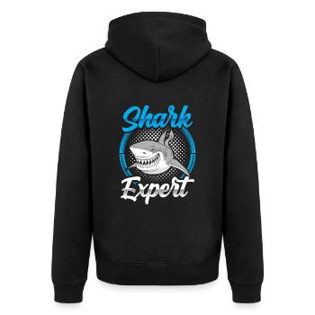 Shark Expert Shark Diving Sharks Shark Shark Tooth - Unisex Premium Organic Zip Hoodie - black - Back - Nico (187cm)
