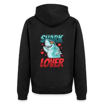 Shark Lover Sharks Shark Shark Diving Shark Tooth - Unisex Premium Organic Zip Hoodie - black - Back - Nico (187cm)