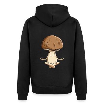 Namaste Mushroom Méditation Yoga Poses Champignon - Veste à capuche bio Premium Unisexe - noir - Dos - Nico (187cm)